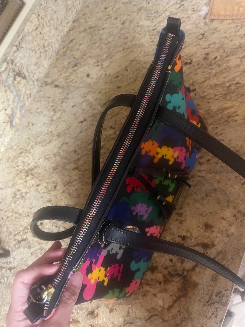 Dooney & Bourke Colorful Mickey Silhouettes Tote - Picture 5 of 6